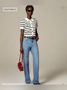 J. Crew Denim Mid-rise Straight-Leg Elise Wash Jeans Size 26